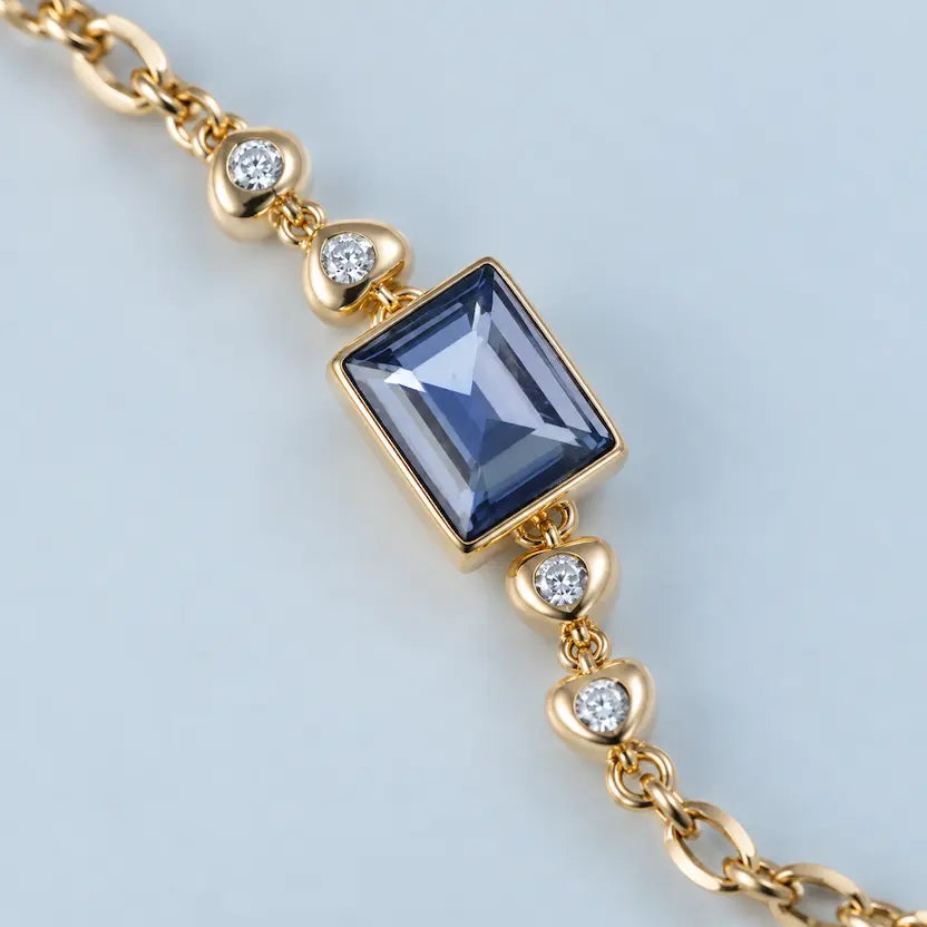 Amethyst Swarovski Crystal Station Bracelet
