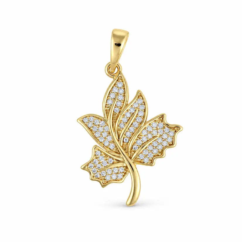 Crystal Maple Leaf Pendant