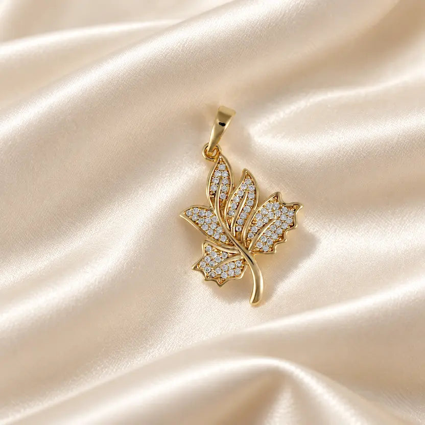 Crystal Maple Leaf Pendant