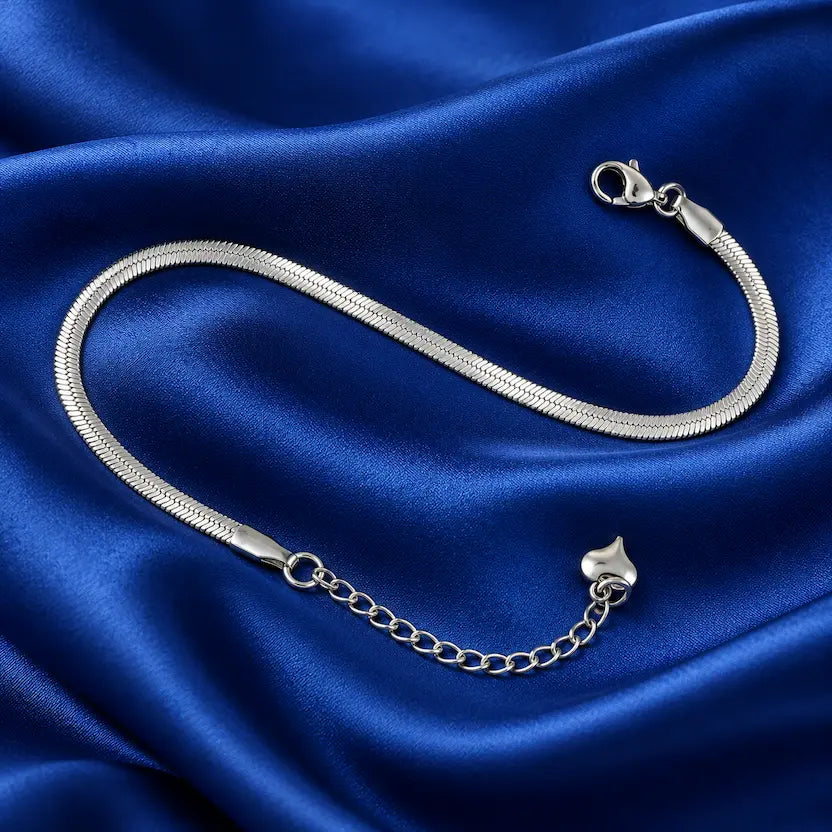 Snake Chain Silver Plated Bracelet