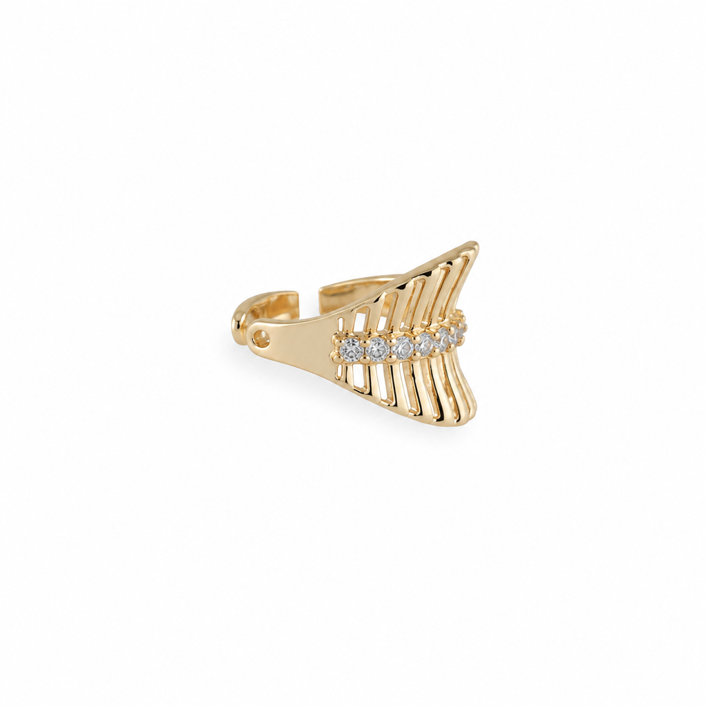 Crystal Wing Gold-Tone Minimal Ear Cuff