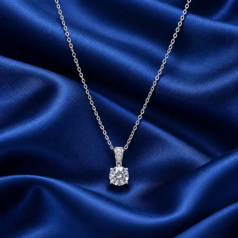 Solitaire CZ Pendant Necklace