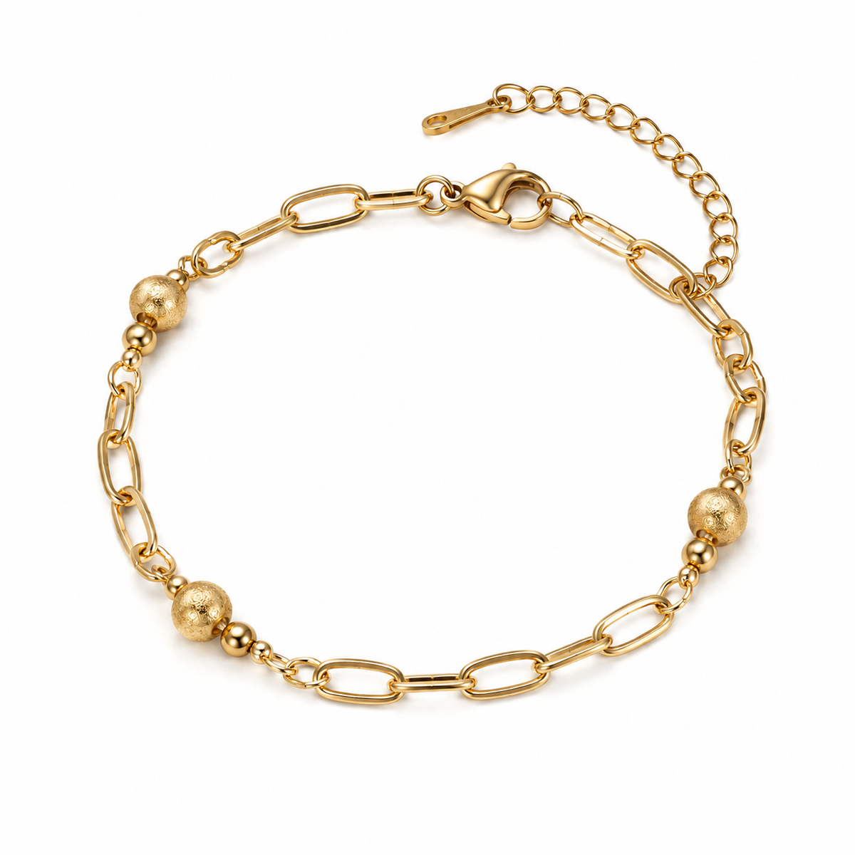 Paperclip Ball Detail Chain Bracelet