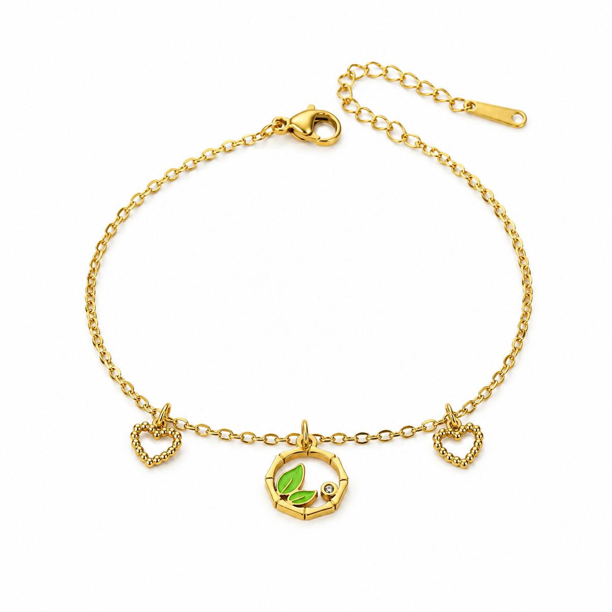 Green Leaf Garden Chain Bracelet