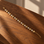 Geometric Square & Sparkling Circle Gold-Tone Bracelet