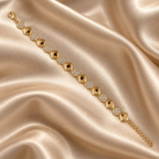 Geometric Square & Sparkling Circle Gold-Tone Bracelet