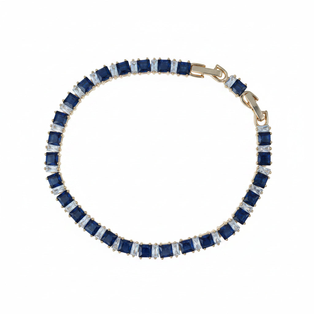 Blue Sapphire Tennis Adjustable Bracelet
