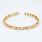 Sparkling Cylinder-Link Gold-Tone Bracelet