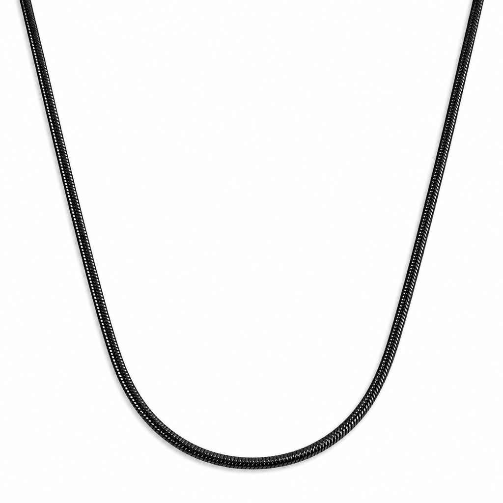 Black Slim Snake Men's Chain | 22 Inch