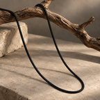 Black Slim Snake Men's Chain | 22 Inch