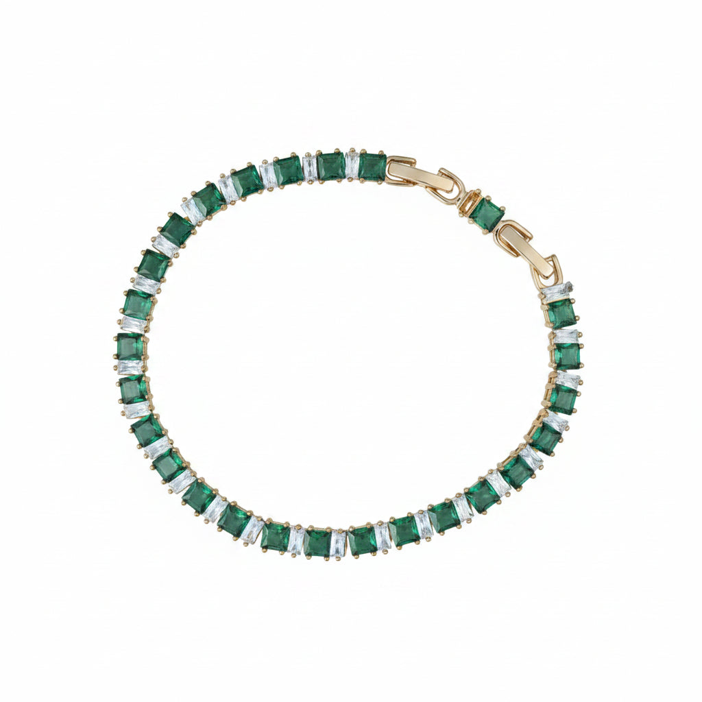Emerald Tennis Adjustable Bracelet