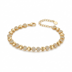 Polished & Sparkling Heart Link Gold-Tone Bracelet
