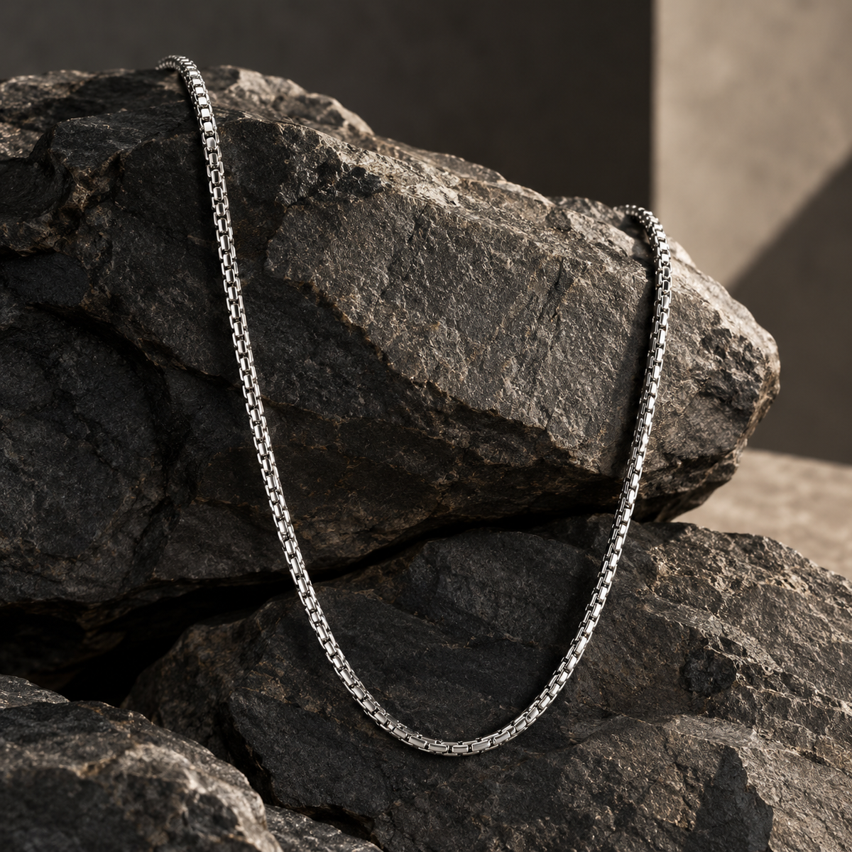 Rounded Box Men's Chain | 22 Inch