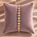 Polished & Sparkling Heart Link Gold-Tone Bracelet