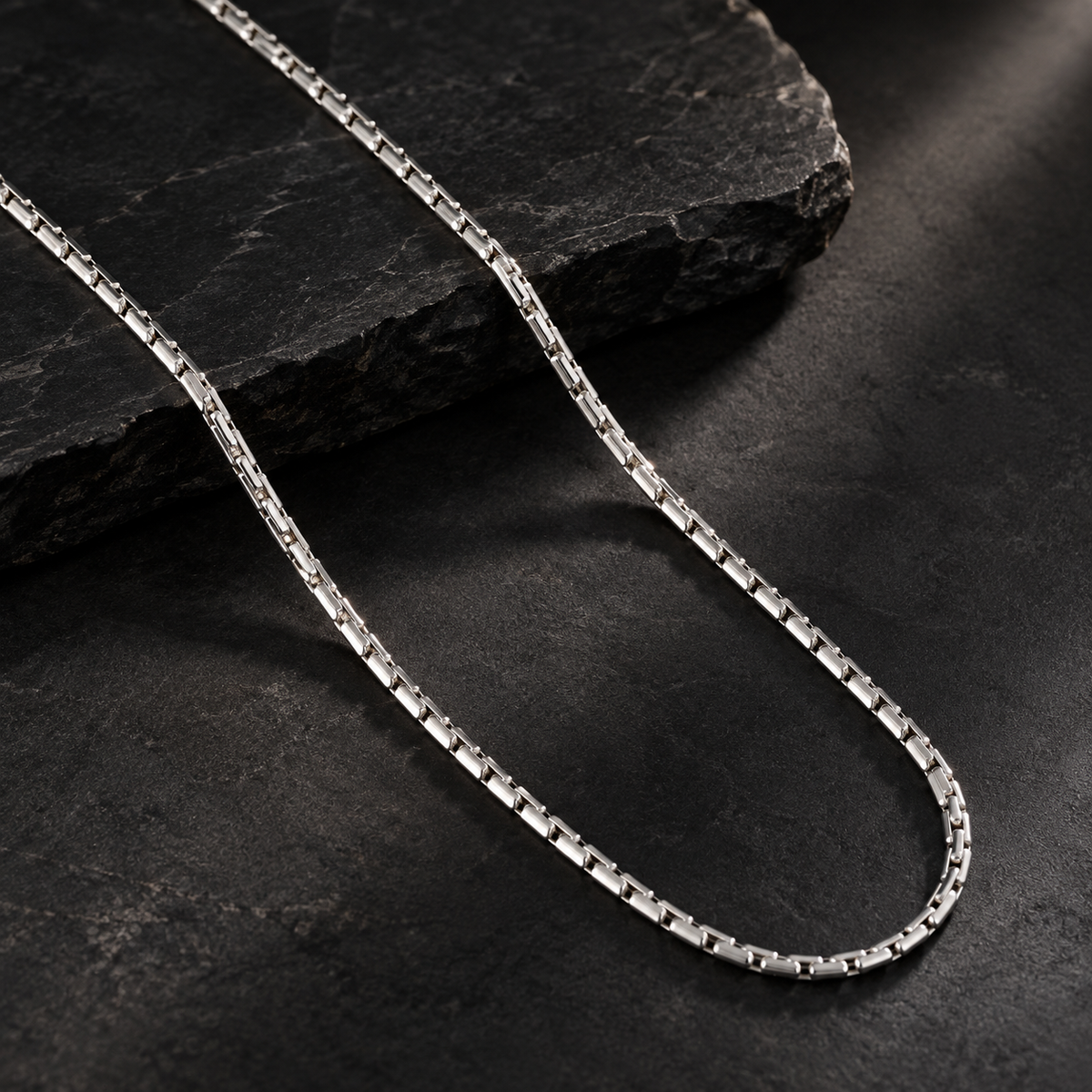 Rounded Box Men's Chain | 22 Inch