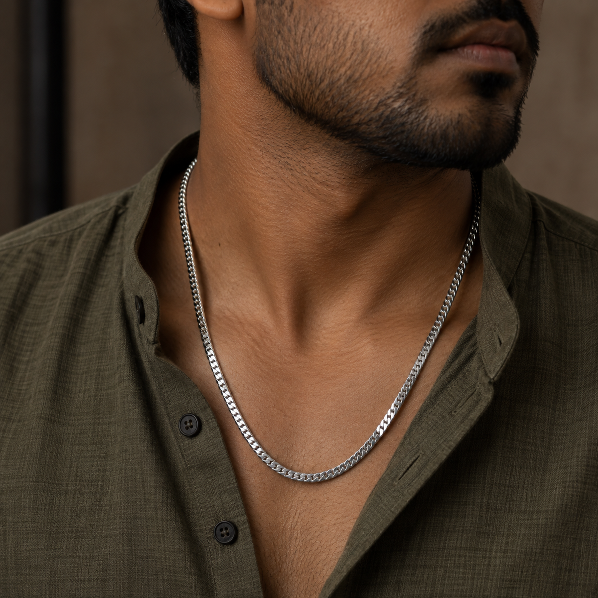 Polished Curb-Link Men's Chain | 22 Inch