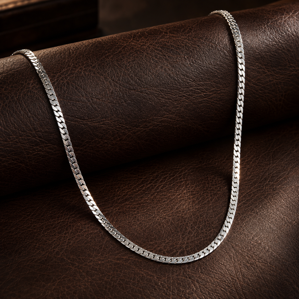 Polished Curb-Link Men's Chain | 22 Inch