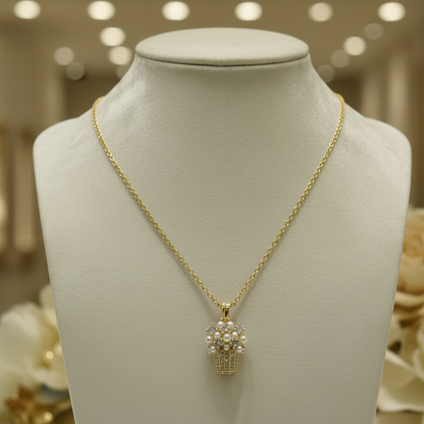 Blossom Basket Necklace on display by SVORA