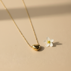 Glassy Heart Necklace side view by SVORA