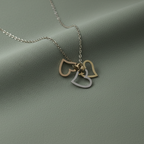 Interlocking Triple Heart Necklace pendant view by SVORA