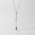Golden Tear Drop Lariat Necklace by SVORA