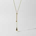 Golden Tear Drop Lariat Necklace by SVORA