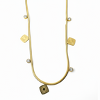 Aurielle Square Charms with Stone Necklace by SVORA