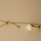 Golden Tear Drop Lariat Necklace by SVORA