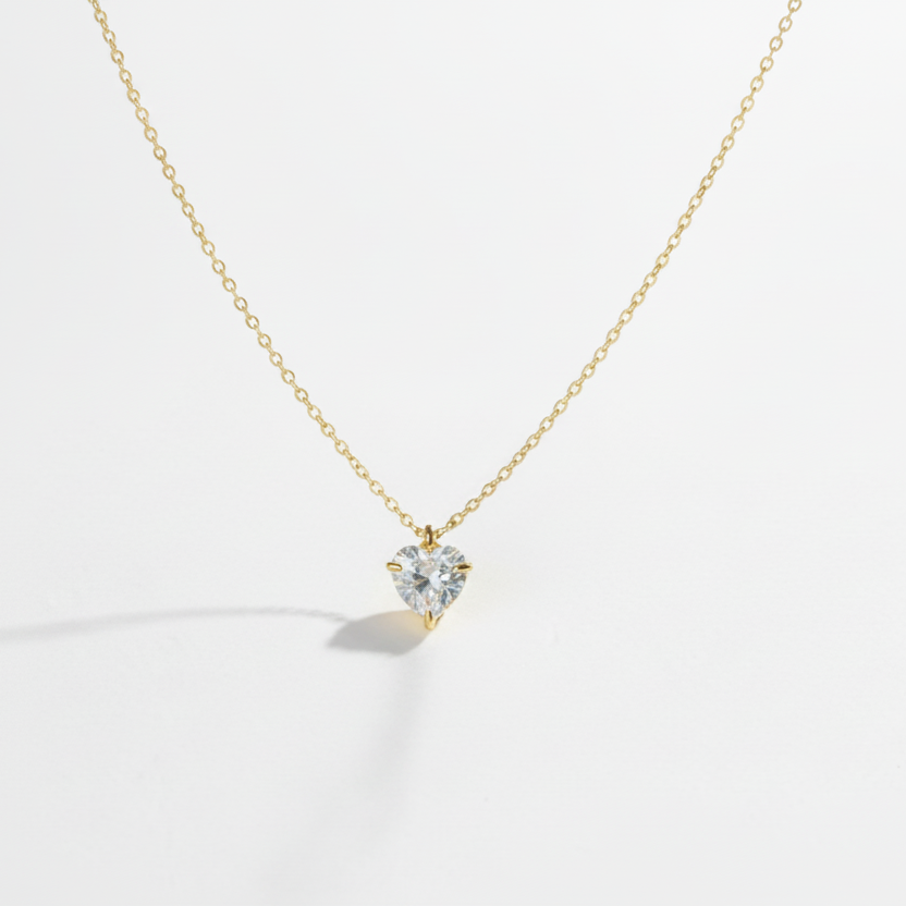 Sparkling Heart Solitaire necklace by SVORA