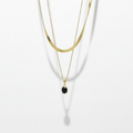 Black Onyx Snake Chain Layered Necklace by SVORA