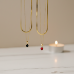 Black Onyx Snake Chain Layered Necklace different colors by SVORA