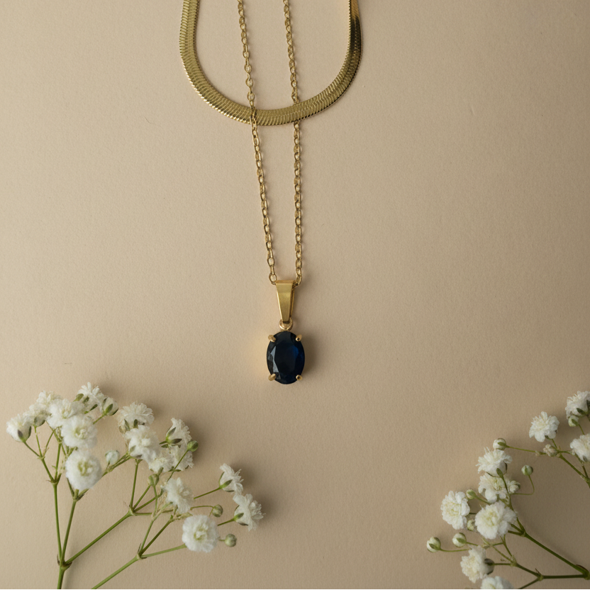 Black Onyx Snake Chain Layered Necklace by SVORA