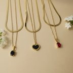 Black Onyx Snake Chain Layered Necklace by SVORA