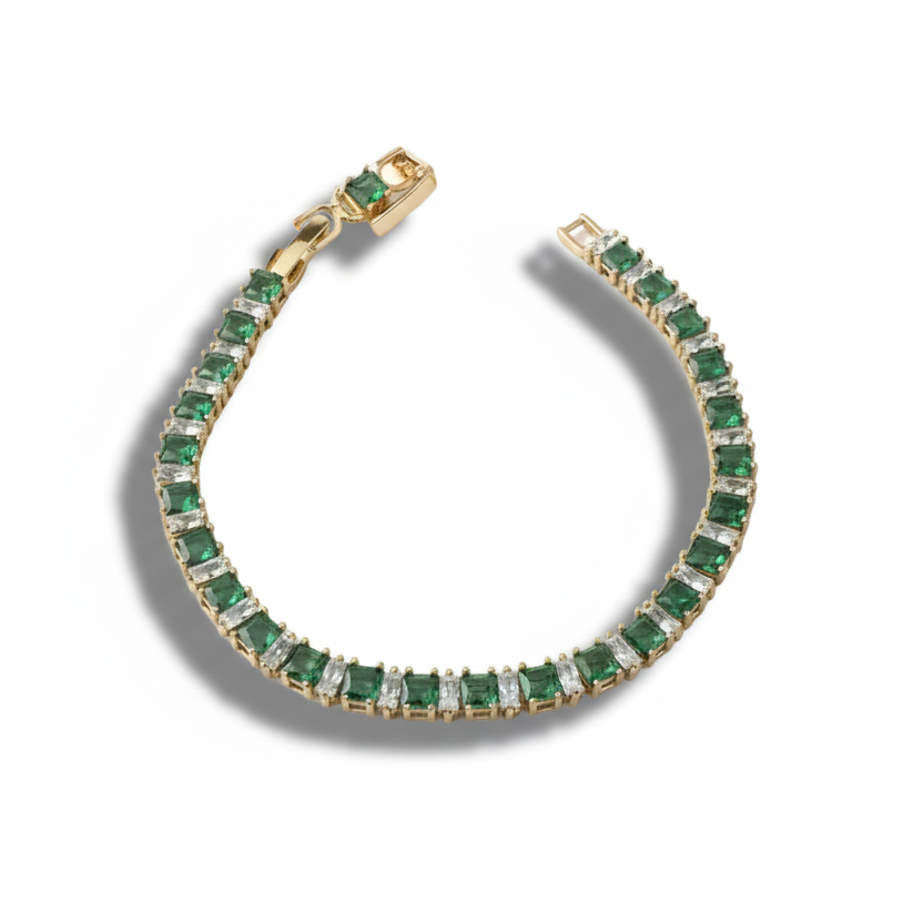 Emerald Tennis Adjustable Bracelet by SVORA