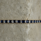 Blue Sapphire Tennis Adjustable Bracelet detail shot by SVORA