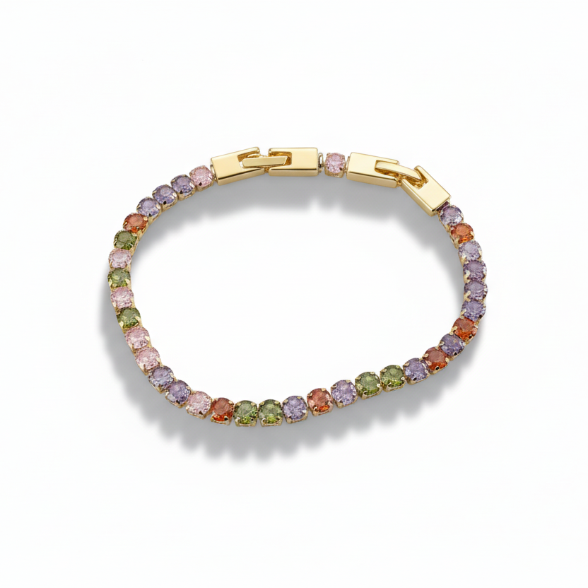Multicolor Tennis Adjustable Bracelet by SVORA