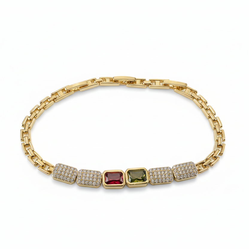 Dual Gem Adjustable Bracelet by SVORA