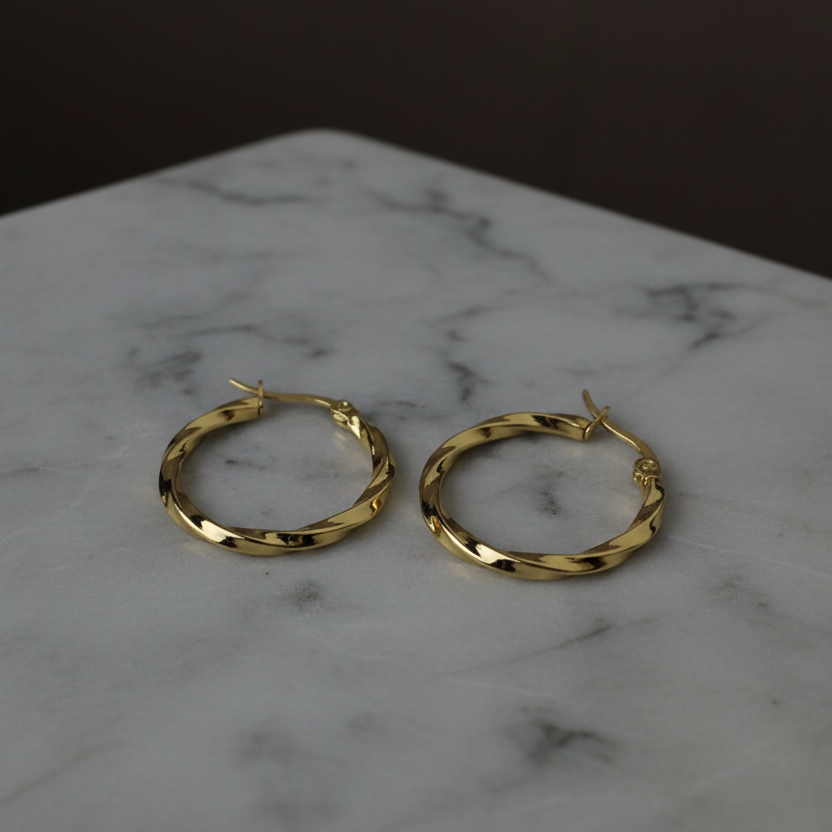 Minimal Round Hoop Earrings by SVORA