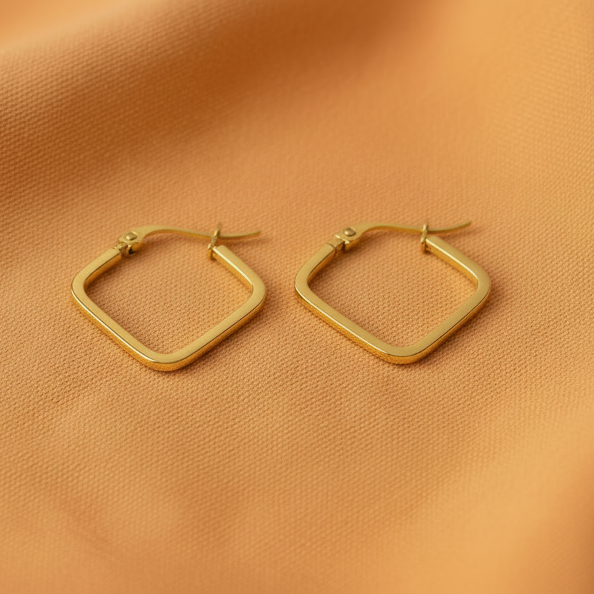 Minimal Square Hoop Earrings by SVORA
