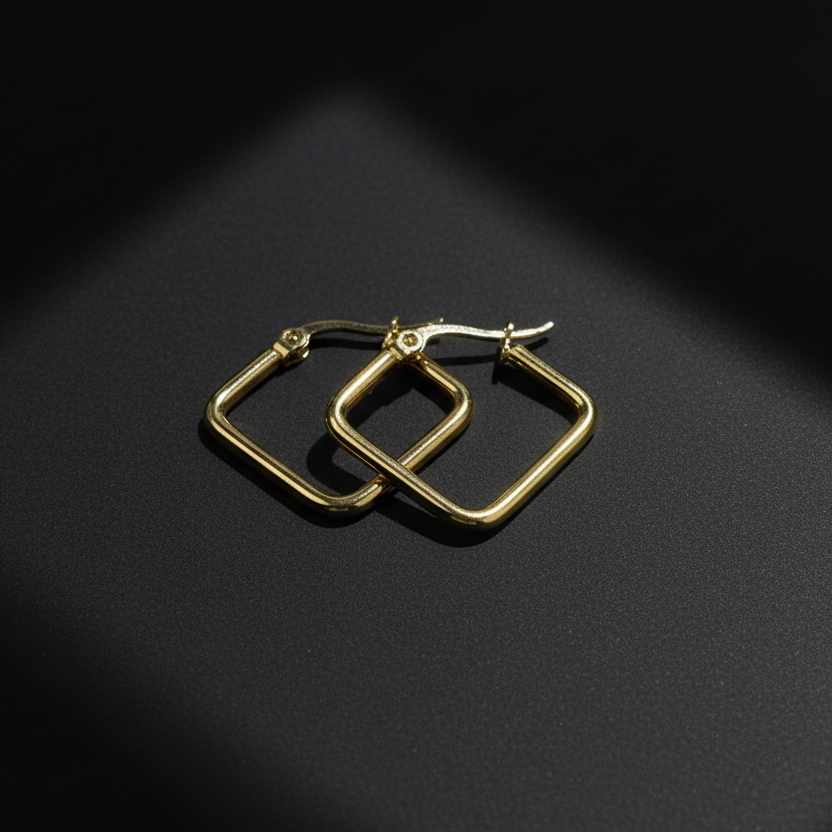 Minimal Square Hoop Earrings by SVORA