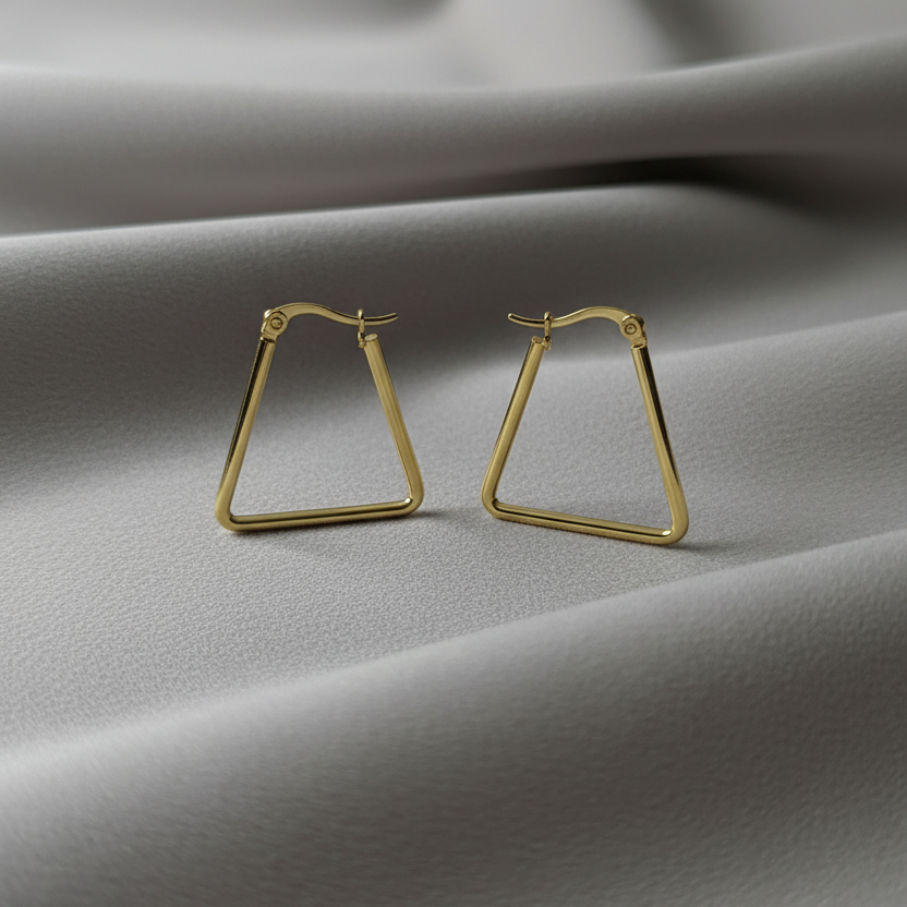 Minimal Triangle Hoop Earrings by SVORA