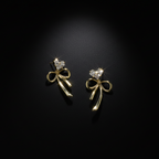 Heart and Bow Dangler Earrings by SVORA