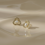 Pearl and Flower Stud Earrings by SVORA