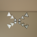 Minimal Opal Studs Earrings - Set Of 3 mirror view by SVORA