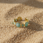 Celeste Turquoise Enamel Bubble Adjustable Ring by SVORA