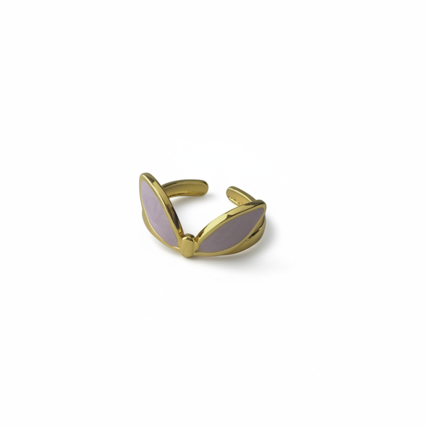 Celeste Lavender Blush Enamel Bunny Adjustable Ring by SVORA