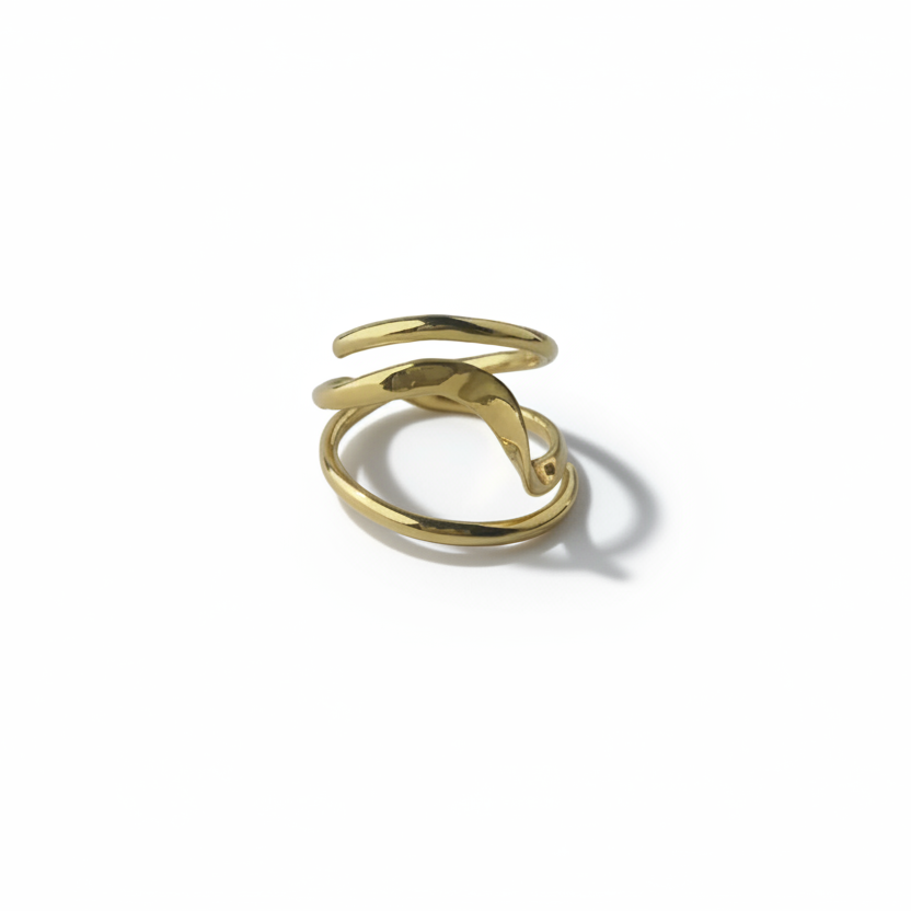 Chunky Abstract Gold Plated Ring by SVORA