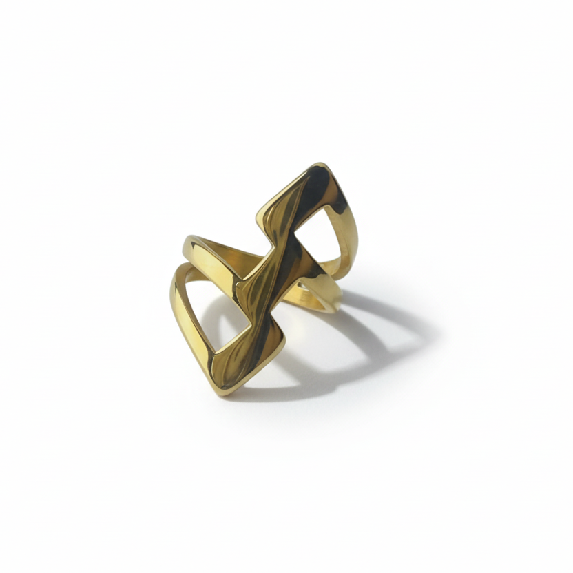 Chunky Flash Superhero Gold Plated Ring by SVORA