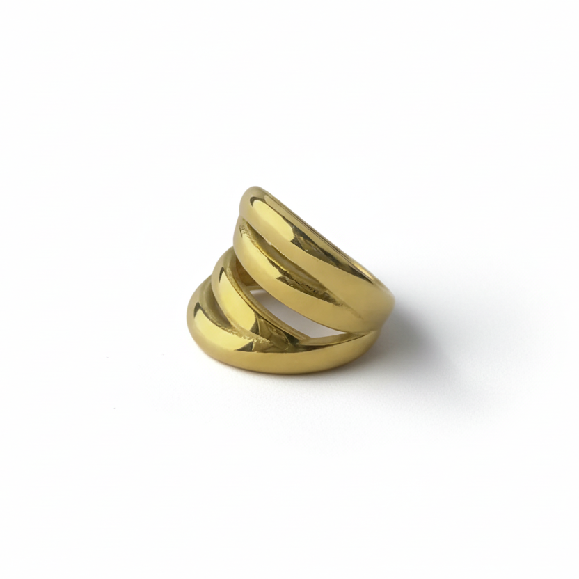 Chunky 4 Layers Gold Plated Ring by SVORA
