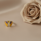 Celeste Purple Enamel wings Adjustable Ring by SVORA